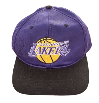 1996-97 Los Angeles Lakers Team Signed Hat With 9 Signatures Including Shaquille ONeal and Kobe Bryant Rookie Signature
